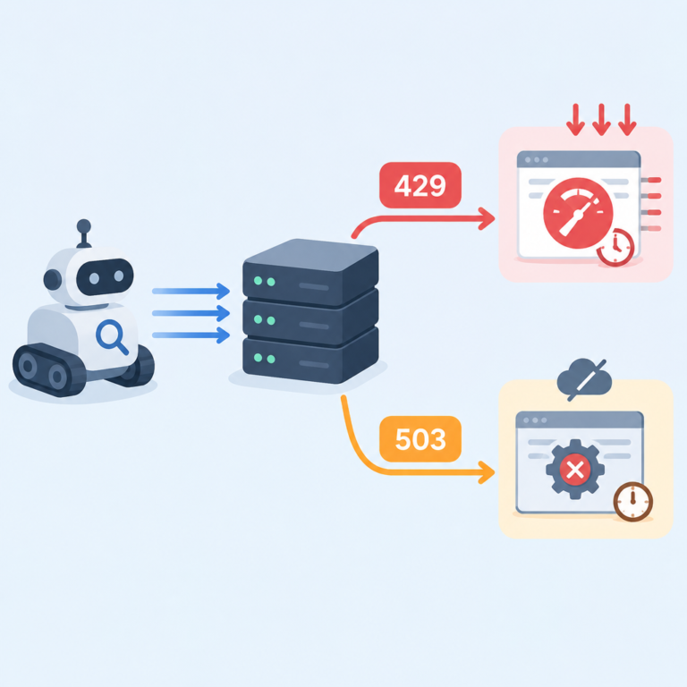 AI 생성 설명 이미지: AEO 세팅해주는곳 AI SGAEO | 검색엔진의 429와 503 응답 구분하기